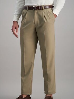 Haggar Cool 18 Men’s 36x28 Trousers Tan